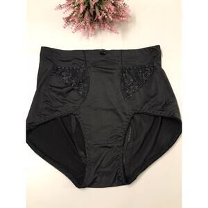 Vintage Sissy BLK Princess High Waist Light Tummy Control Floral Lace Panties2XL